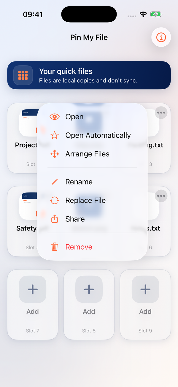 The file’s options menu includes Open Automatically and Arrange Files.
